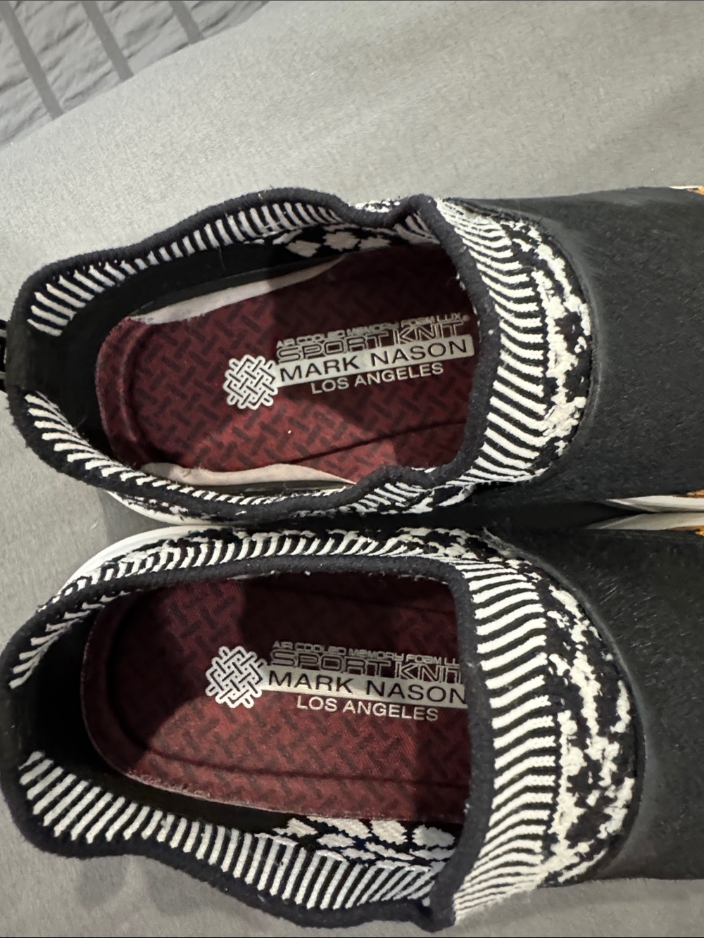 Mark Nason Slip-On Sneakers in Black and Yellow Knit - Picture 2 of 7